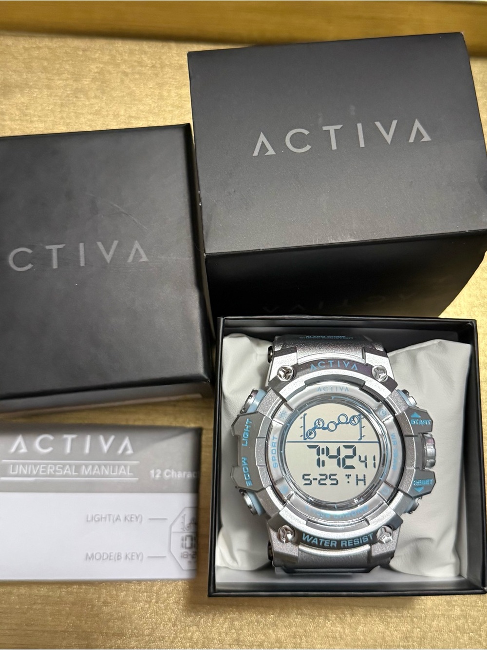 Activa Voyager of Time X Invicta Digital Watch 52mm Silver with Blue Accent